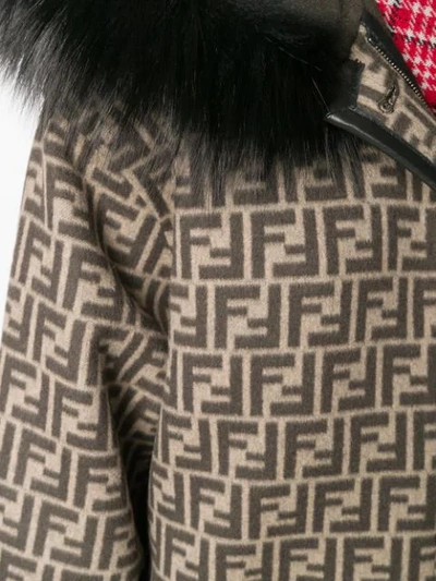 Shop Fendi Ff Logo Coat In Neutrals