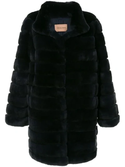 Shop Yves Salomon Fur Coat - Blue