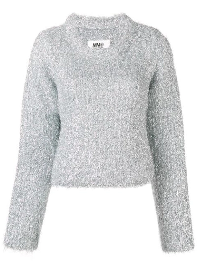 Shop Mm6 Maison Margiela 'metal Shavings' Sweater In Metallic