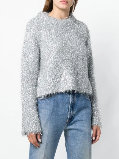 Shop Mm6 Maison Margiela 'metal Shavings' Sweater In Metallic