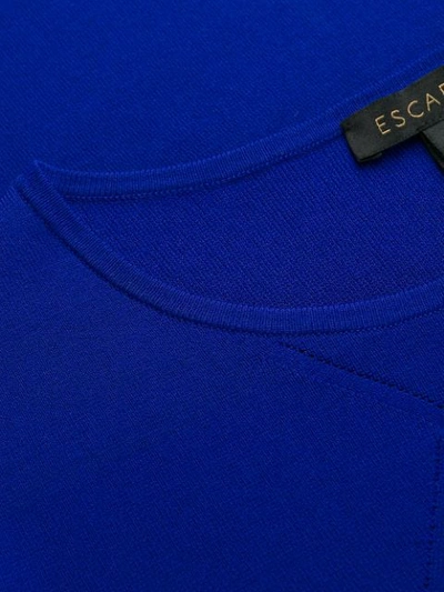 Shop Escada Short-sleeved Knitted Top In Blue