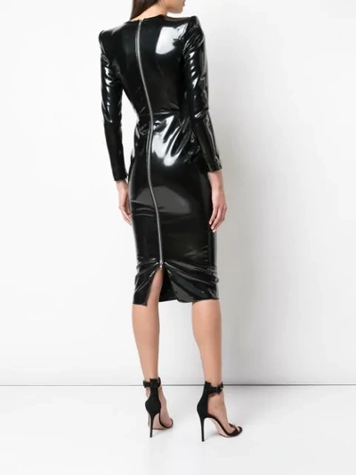 Shop Alex Perry Fitted Midi Dress In Black