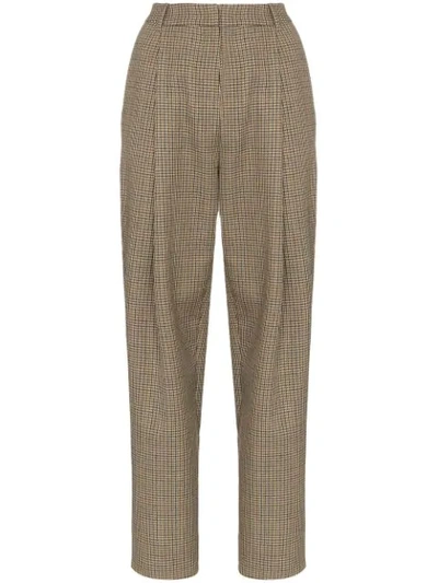 Shop Magda Butrym Totness Heritage-check Trousers In Neutrals