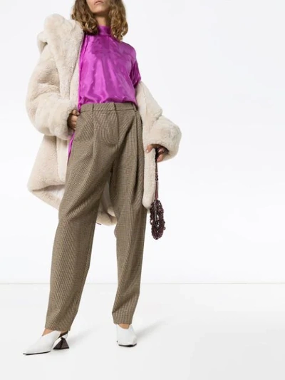 Shop Magda Butrym Totness Heritage-check Trousers In Neutrals