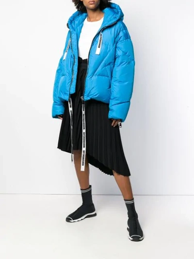 Shop Khrisjoy Hooded Puffer Jacket - Blue