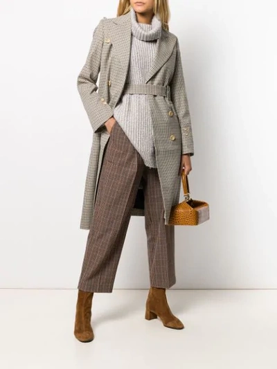 Shop Eudon Choi Checked Pattern Coat In Neutrals