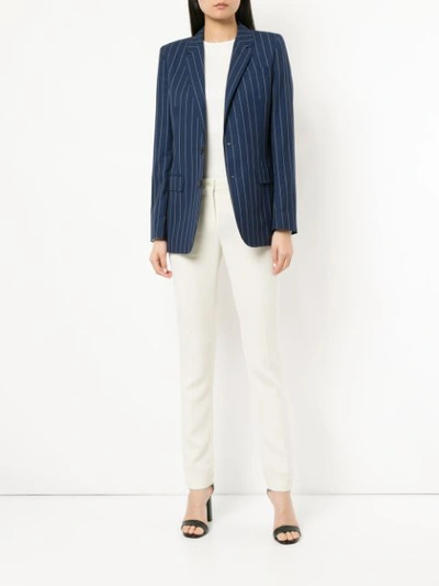 Shop Ralph Lauren Collection Striped Blazer - Blue