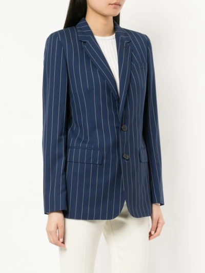 Shop Ralph Lauren Collection Striped Blazer - Blue
