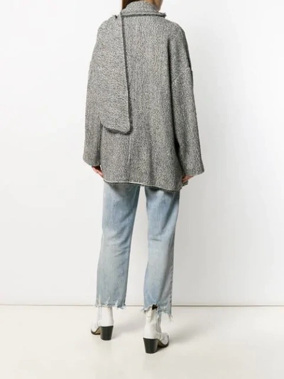 Shop Isabel Marant Étoile Draped Detail Coat In Grey