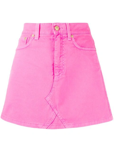 Shop Chiara Ferragni Denim Mini Skirt In Pink