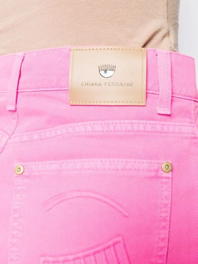 Shop Chiara Ferragni Denim Mini Skirt In Pink