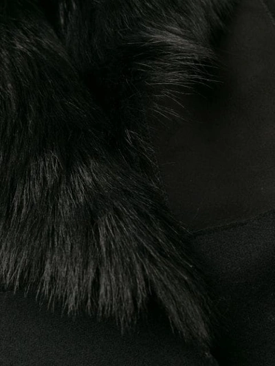 Shop Andrea Ya'aqov Sleeveless Shearling Coat In 09 Black