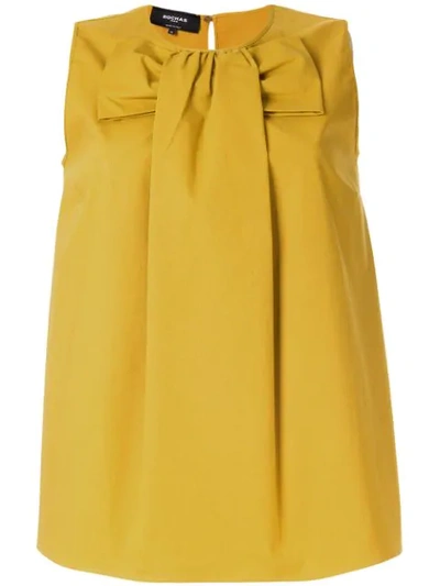 Shop Rochas Bow Front Blouse In Yellow