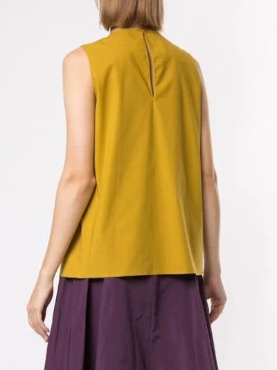 Shop Rochas Bow Front Blouse In Yellow