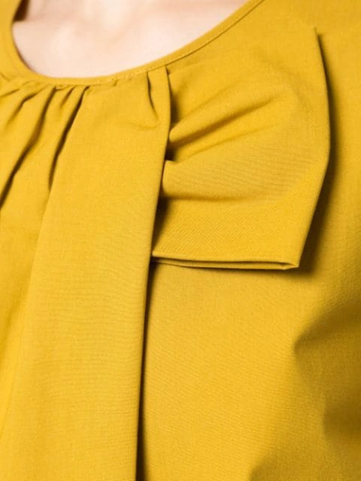 Shop Rochas Bow Front Blouse In Yellow