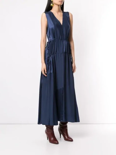 Shop Amur Lotta Drawstring Dress In Blue