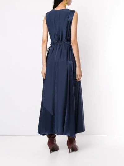 Shop Amur Lotta Drawstring Dress In Blue