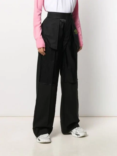 Shop Mm6 Maison Margiela Reversed Trousers In 900  Black