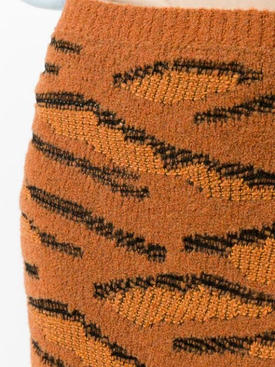 Shop Stella Mccartney Tiger Knit Pencil Skirt - Brown