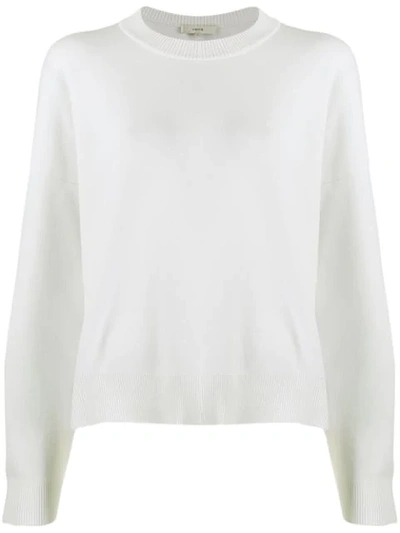 Shop Vince Boxy Crew Neck Sweater In White