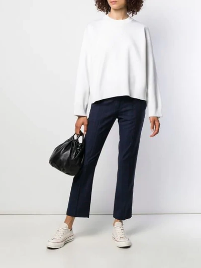 Shop Vince Boxy Crew Neck Sweater In White