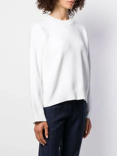 Shop Vince Boxy Crew Neck Sweater In White