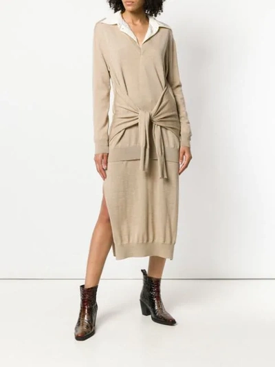 Shop Chloé Asymmetrisches Kleid - Braun In Brown