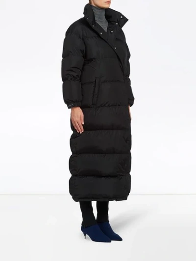 Shop Prada Oversized Padded Coat In Black