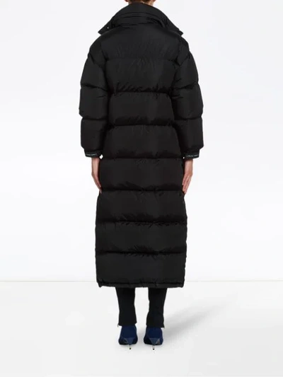 Shop Prada Oversized Padded Coat In Black