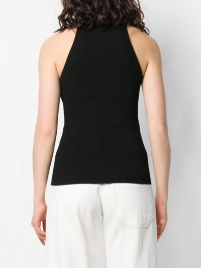 Shop Balmain Button Detail Tank Top In Black