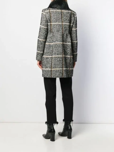 Shop Liu •jo Fur Collar Coat In Black