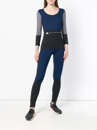 Shop Adidas By Stella Mccartney Yoga Compression Tights In Blue