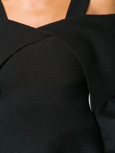 Shop Antonino Valenti Cold-shoulder Peplum Top In Black