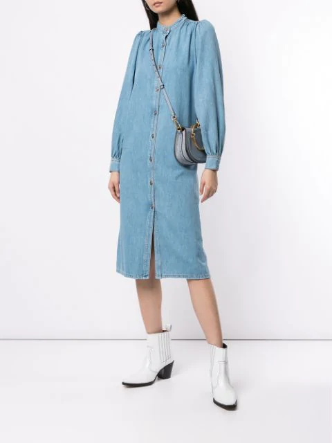 ganni kress soft denim dress