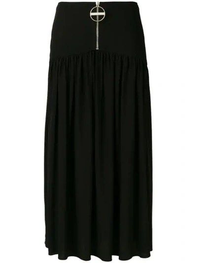 Shop Givenchy Front Zipped Skirt In 001 Black