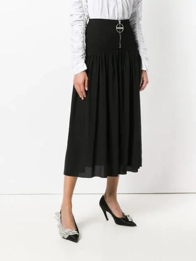 Shop Givenchy Front Zipped Skirt In 001 Black