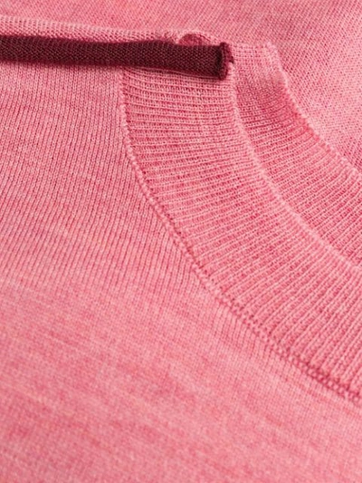 Shop Stella Mccartney Contrast-seam High-low Sweater In Pink