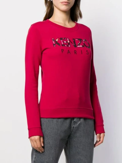 Shop Kenzo Logo Jumper In Red