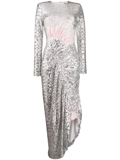 Shop Preen By Thornton Bregazzi Wilda Sequin Dress In Silver