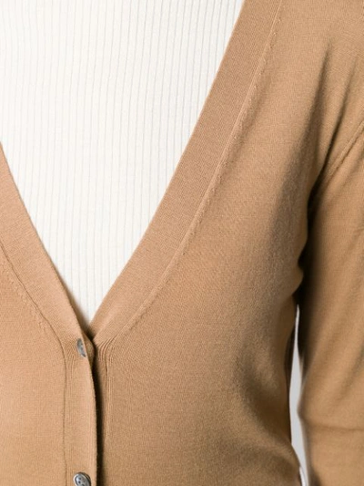 Shop Theory V Neck Cardigan In Neutrals