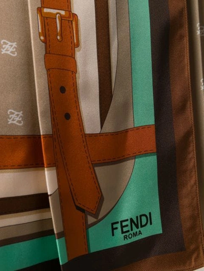 Shop Fendi Pleated Wrap Skirt In Neutrals