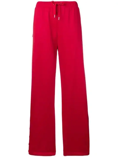Shop Versace Palazzo Track Pants In Red