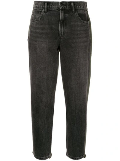 Shop Alexander Wang Cropped Ride Clash Jeans In Black