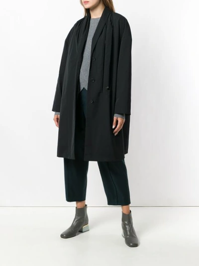 Shop Chalayan Split Front Oversized Coat In Black