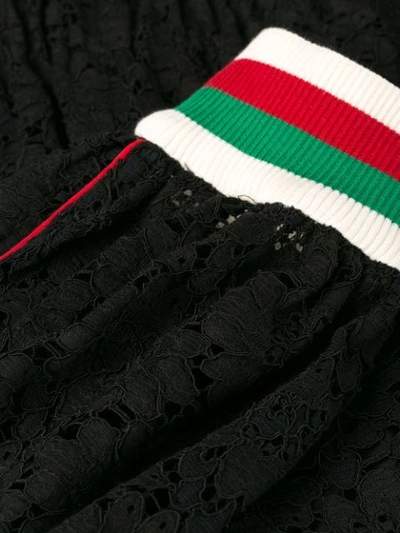 Shop Gucci Rebrodé Flower Lace Track Pants In Black