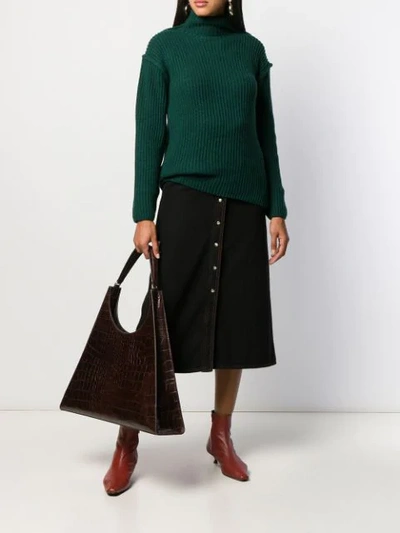 Shop Tory Burch Ribbed Knit Sweater In Green