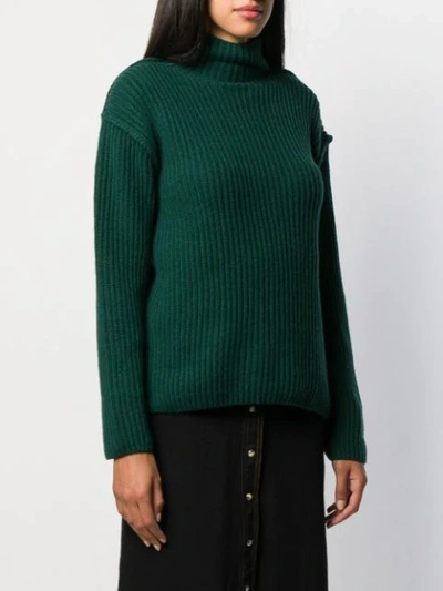 Shop Tory Burch Ribbed Knit Sweater In Green