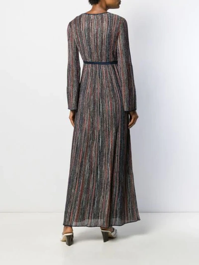 Shop M Missoni Striped Maxi Dress In Multicolor Old Rose