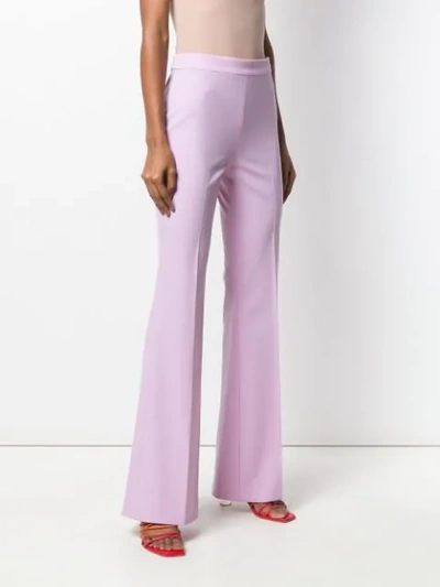 Shop Emilio Pucci Pink Flared Leg Wool Trousers In Purple