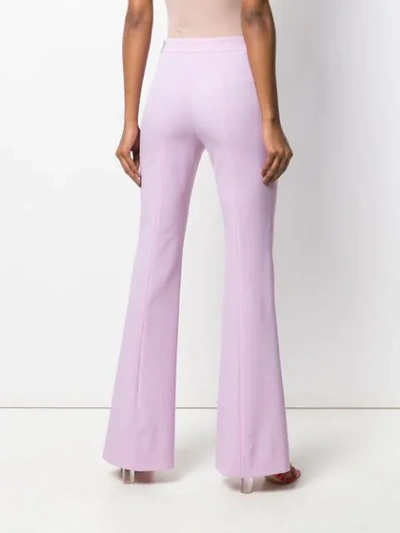 Shop Emilio Pucci Pink Flared Leg Wool Trousers In Purple